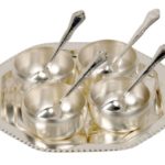 silver bowl and spoon