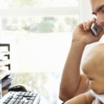 working-father-with-baby