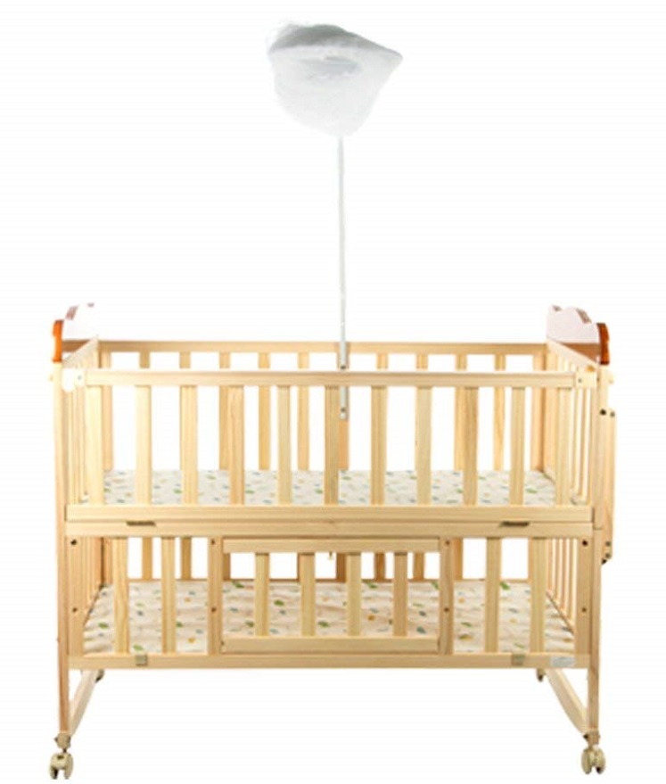 babyhug wooden cot