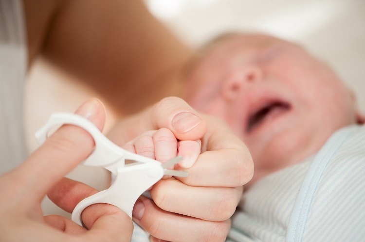 trimming the baby nails