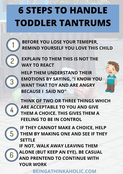 6 STEPS TO HANDLE TODDLER TANTRUMS