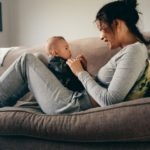 Mother Spending Time Talking to Her Baby at Home